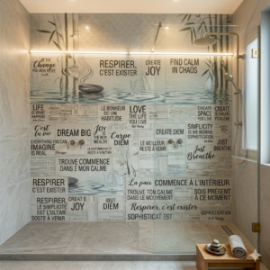 Panneau douche citation 001