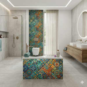 Panneau WC coloré 001