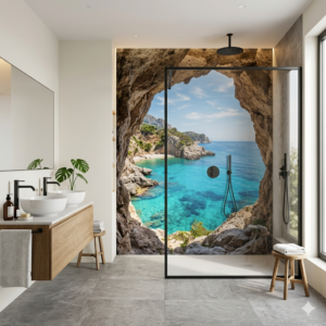 Panneau douche trompe oeil 001