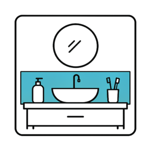 Credence personnalisee salle de bain